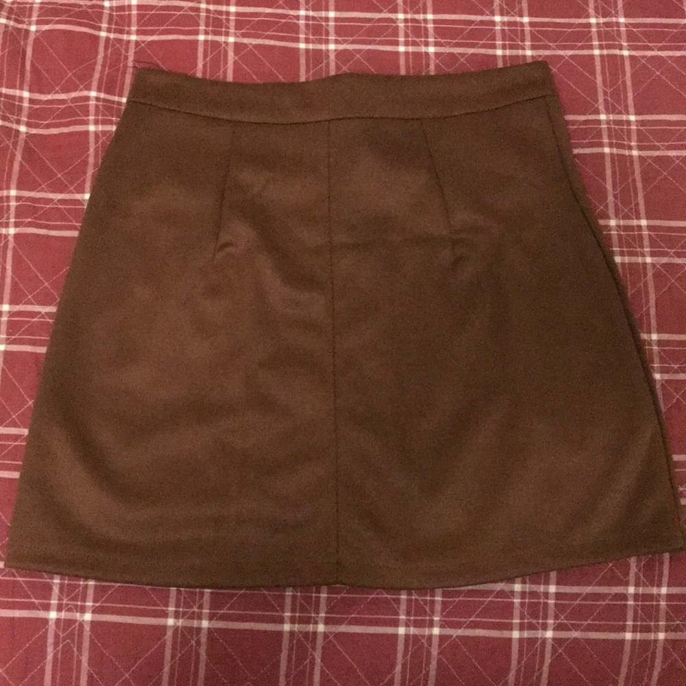 High waisted vintage style faux suede mini skirt - Picture 5 of 5